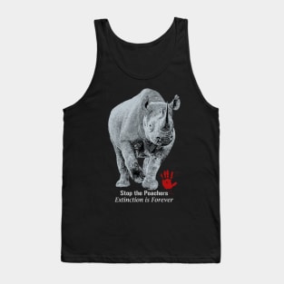 Black Rhino | Stop Poachers, Extinction is Forever Tank Top